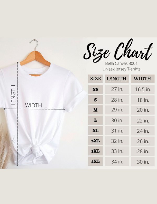 Bella+Canvas Size Chart