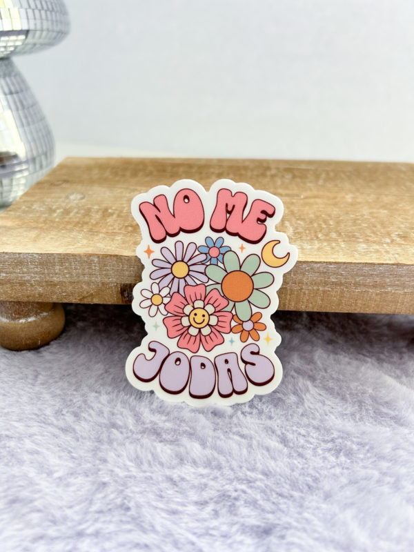 "Don't mess with me!" in the sweetest way. Our "No Me Jodas" sticker adds sassy florals to your laptop, water bottle, or phone case. Waterproof vinyl.