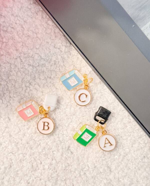 Kindle Book Charms with personalized initial